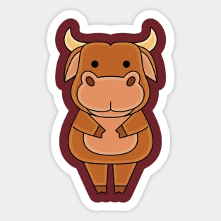 cute bull character Sticker